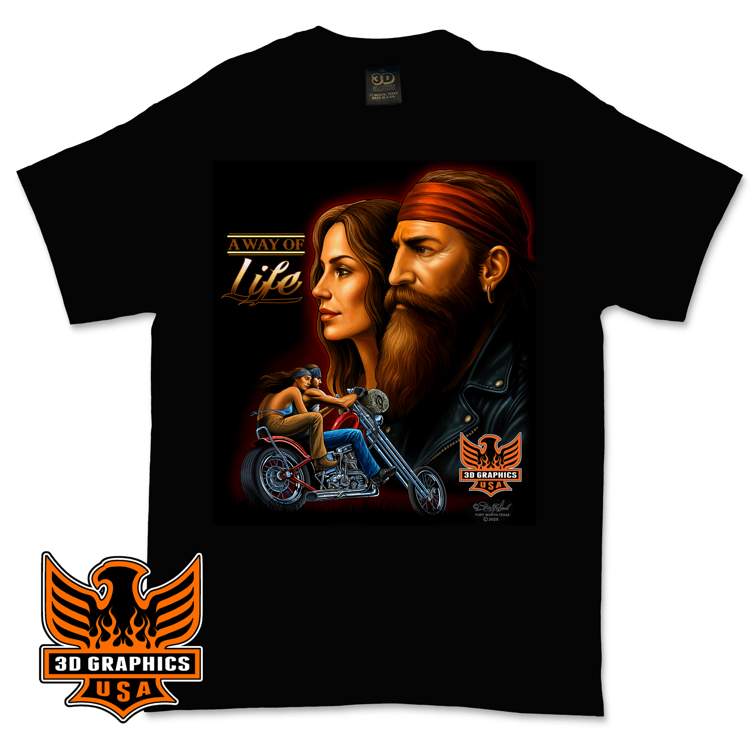 Black T - Shirt with A way of Life design by Steve McDonald